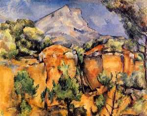 Paul Cezanne - Mont Sainte-Victoire Seen from the Bibemus Quarry - (buy oil painting reproductions)