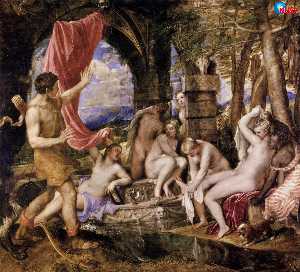 Tiziano Vecellio (Titian) - Diana and Actaeon - (buy paintings reproductions)
