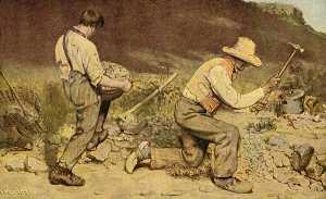 Gustave Courbet - The Stone Breakers - (own a famous paintings reproduction)
