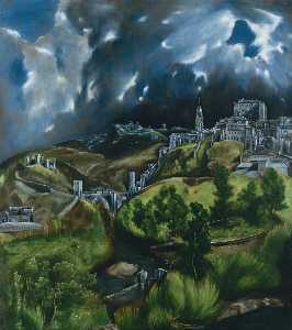 El Greco (Doménikos Theotokopoulos) - View of Toledo - (Buy fine Art Reproductions)