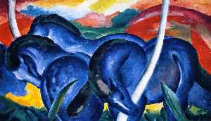 Franz Marc - The Large Blue Horses - (buy paintings reproductions)