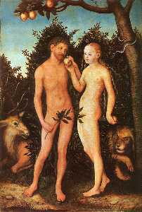 Lucas Cranach The Elder - Adam and Eve - (Buy fine Art Reproductions)