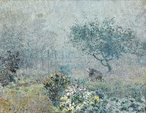 Alfred Sisley - Misty Morning in Veneux - (Buy fine Art Reproductions)