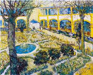 Vincent Van Gogh - The Courtyard of the Hospital at Arles - (buy paintings reproductions)