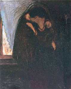Edvard Munch - Kiss - (buy oil painting reproductions)