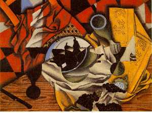 Juan Gris - Pears and grapes on a table - (own a famous paintings reproduction)