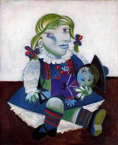 Pablo Picasso - Portrait of Maya with her doll