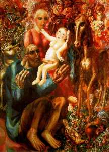 Pavel Filonov - Peasant Family - (buy paintings reproductions)