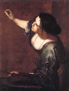 Artemisia Gentileschi - Self-Portrait as the Allegory of Painting - (buy paintings reproductions)