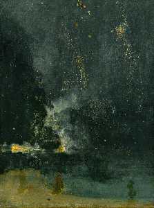 James Abbott Mcneill Whistler - Nocturne in Black and Gold: The Falling Rocket - (Buy fine Art Reproductions)