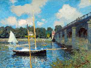 Claude Monet - The Road Bridge at Argenteuil - (own a famous paintings reproduction)