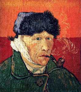 Vincent Van Gogh - Self Portrait with Bandaged Ear and Pipe - (buy famous paintings)
