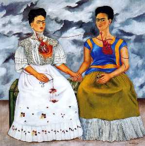 Frida Kahlo - Frida Kahlo - `The Two Fridas` - (Buy fine Art Reproductions)