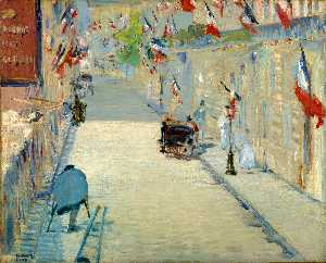 Edouard Manet - Rue Mosnier with Flags, J. Paul Getty Museum, Ma - (buy famous paintings)