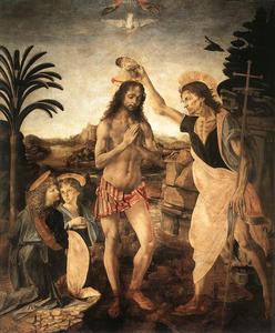 Leonardo Da Vinci - The Baptism of Christ - (buy paintings reproductions)